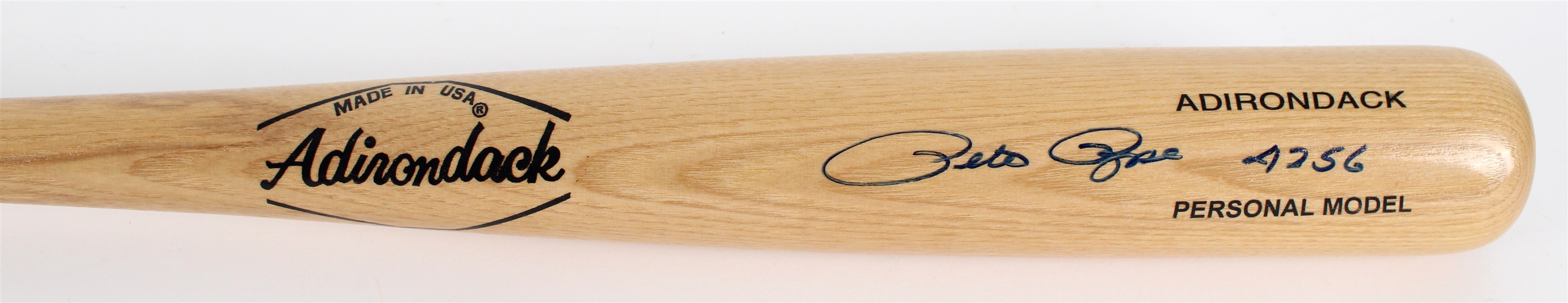 1990s Pete Rose Cincinnati Reds Signed & "4,256" Inscribed Adirondack Bat (PSA/DNA)