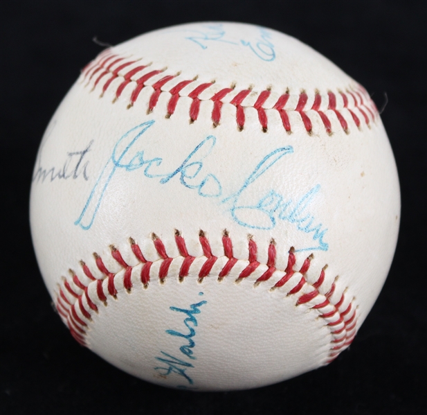 1961-63 National League Umpires Multi Signed ONL Giles Baseball w/ Jocko Conlan, Ken Burkhart, Vinnie Smith & More (JSA)