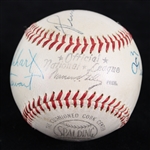 1961-63 National League Umpires Multi Signed ONL Giles Baseball w/ Jocko Conlan, Ken Burkhart, Vinnie Smith & More (JSA)