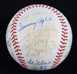 1981 Hall of Famer & Stars Multi Signed OAL Brown Baseball w/ 18 Signatures Including Lou Brock, Ernie Banks, Billy Williams & More *Full JSA Letter*