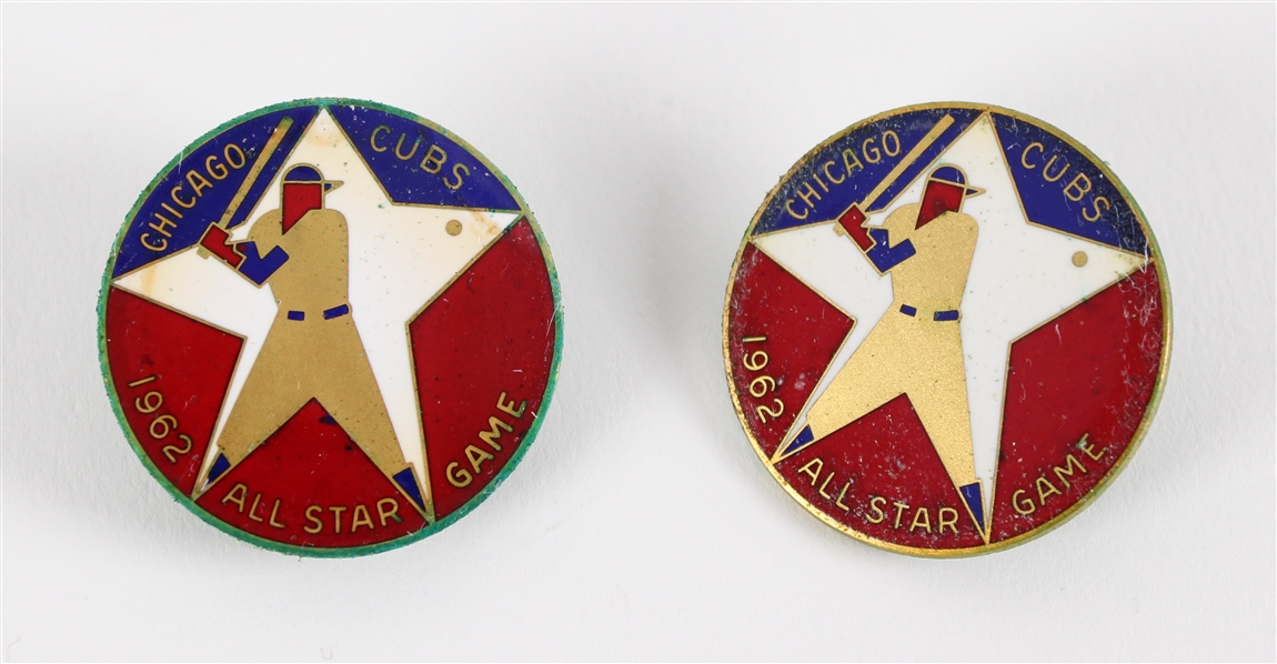 1962 Chicago Cubs Wrigley Field All Star Game Pins - Lot of 2