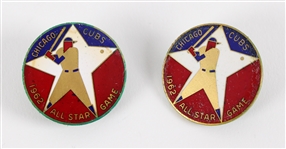 1962 Chicago Cubs Wrigley Field All Star Game Pins - Lot of 2