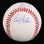 1990's Nolan Ryan Sandy Koufax Bob Feller Multi Signed OAL Brown Baseball (JSA)