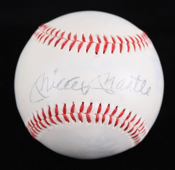 1990s Mickey Mantle New York Yankees Signed Baseball (JSA)