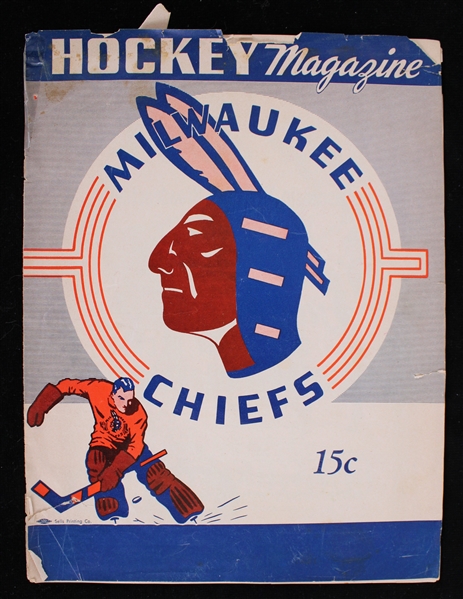 1952-53 Milwaukee Chiefs International Hockey League Game Program