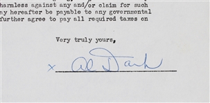 1956 Al Dark (d.2014) Boston Braves New York Giants St. Louis Cardinals Signed Greatest Sports Thrill Radio Program Contract  (JSA)