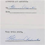 1955 Florence Chadwick Swimmer Signed Greatest Sports Thrill Radio Program Contract (JSA)