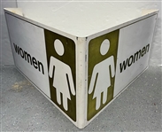 1953-2000 Milwaukee County Stadium Womens Restroom Metal Sign