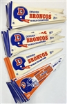 1977-88 Denver Broncos Super Bowl Champions Full Size Pennants (Lot of 75+)