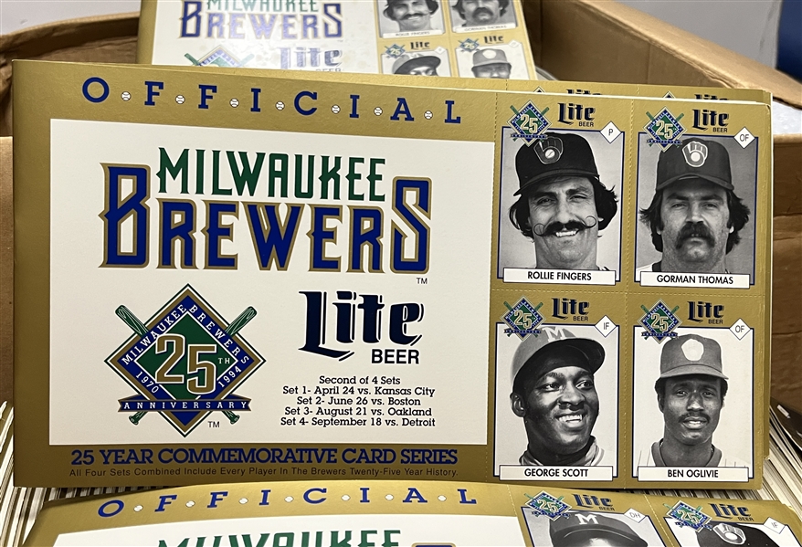 1970-94 Milwaukee Brewers 25th Anniversary Cards First & Second of 4 Sets (2 Cases) 