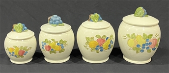 Vintage Poppytrail Fruit Pattern Canisters (Lot of 4)