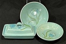 Vintage Blue Tulip Vernon Ware Metlox Dishware (Lot of 3)