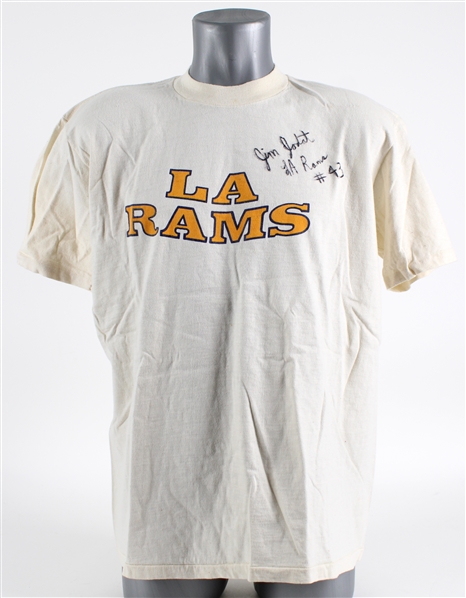 1976-79 Jim Jodat LA Rams Signed XL T-Shirt (MEARS LOA)