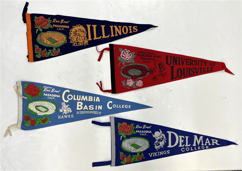 College Football Rose Bowl Pennant Collection w/ Sleeves (Lot of 100+)