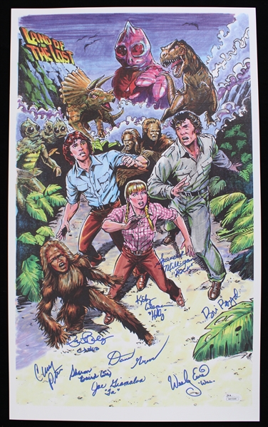 1974-77 Land of the Lost Cast Signed 13"x22" Print *JSA* 