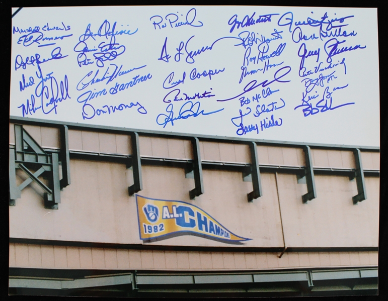 1982 Milwaukee Brewers AL Champs Team Signed 11"x14" Photo (JSA)