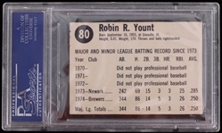 1975 Robin Yount Milwaukee Brewers Signed Hostess #80 Card (PSA/DNA Slabbed)
