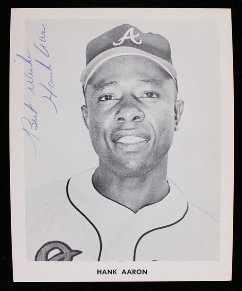 1954-74 Hank Aaron Milwaukee / Atlanta Braves Signed 4"x5" Photo (JSA)