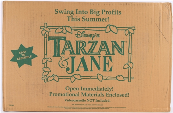 1999 Walt Disney MIB Tarzan & Jane Home Video Display (Original 22"x35" Carton)