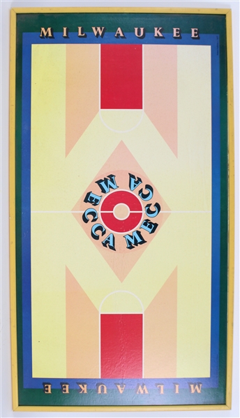 1977 Milwaukee Bucks Mecca Arena 20"x36" Framed Sign