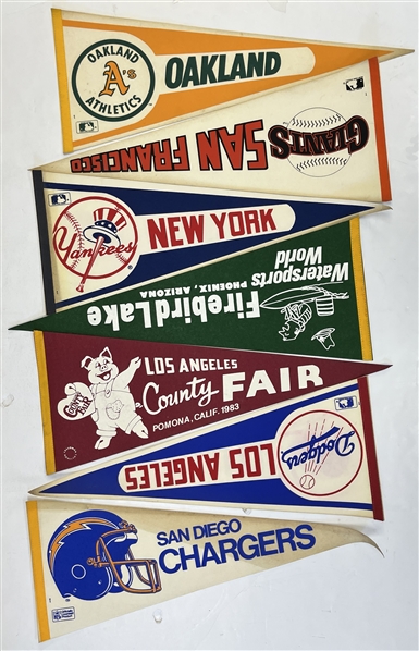 1980s Full Size Pennant Collection (Lot of 90+)