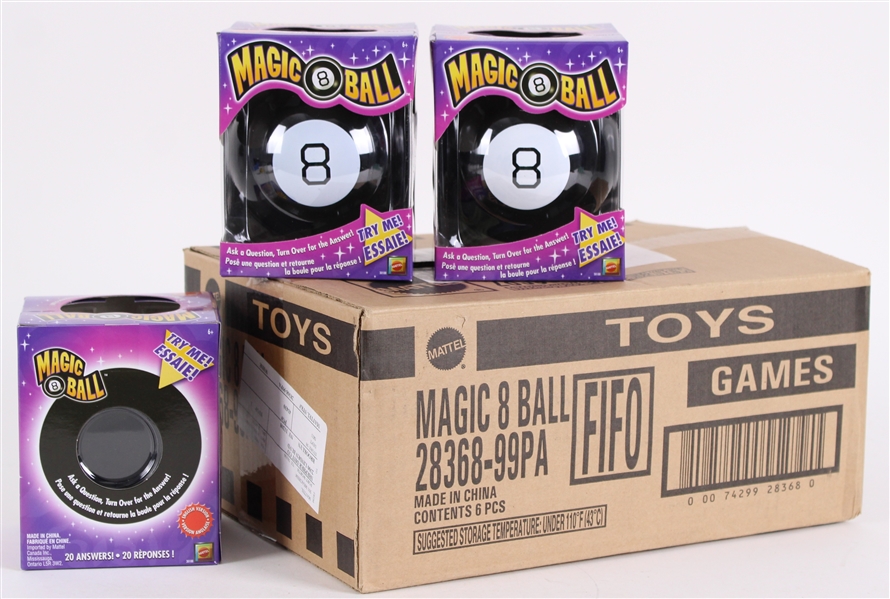 1990s Magic 8 Balls w/ Original 13"x9" Case by Mattel 