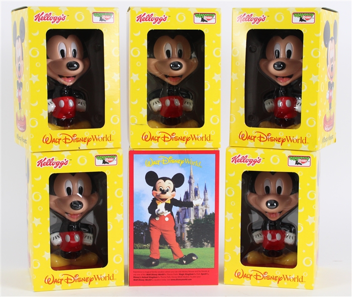 2002 Mickey Mouse Bobble Heads by Kelloggs (Lot of 6)
