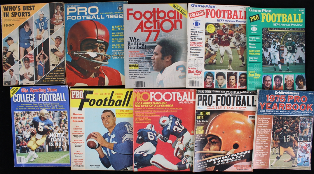 1960s-80s Pro Football Magazines, Football Action & more (Lot of 10)