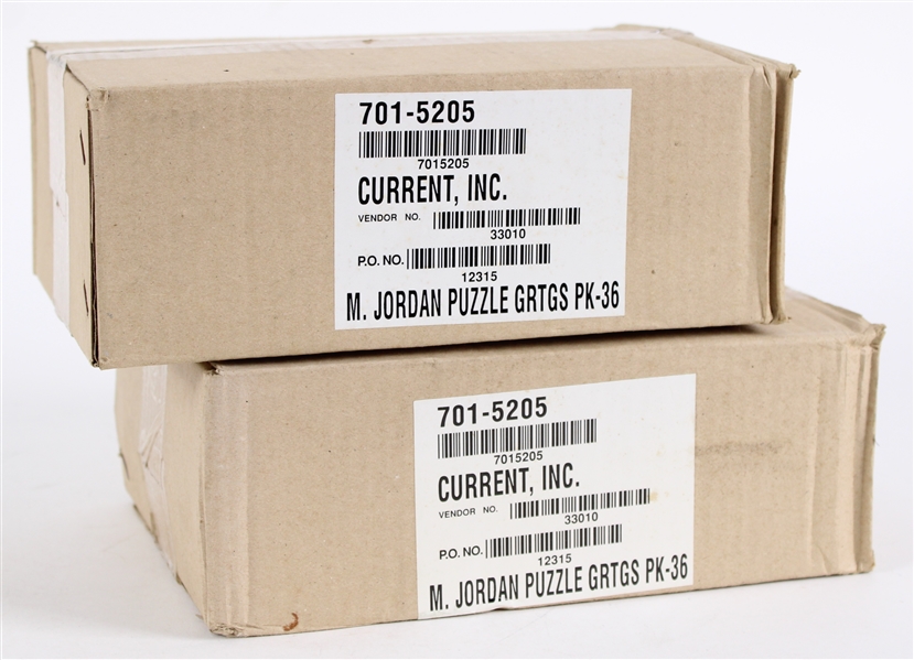 1990s Michael Jordan Chicago Bulls Sealed Greeting Card Puzzle 10"x7"x4" Cases 