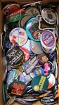 1980s-90s Pinback Button Collection 1.5 to 3.5 (Lot of 100+)