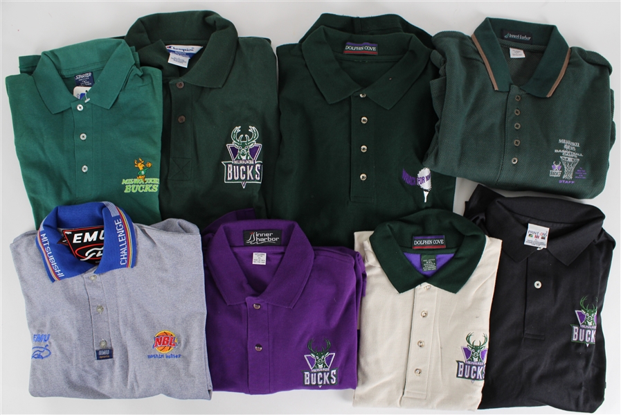1990s-2000s Milwaukee Bucks & NBA Polos (Lot of 8) Official Team Executive / Coach Apparrel