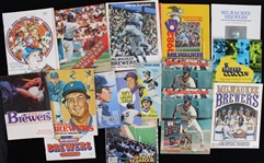 1970s-80s Milwaukee Brewers Media Guides, Yearbooks, Programs (Lot of 55)