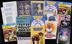 1970s-80s Milwaukee Brewers Media Guides, Yearbooks, Programs (Lot of 55)