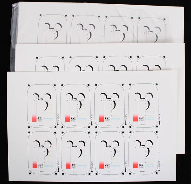1992 Disney Wellness Center 8"x13" Original Pinback Button Proof Sheets (Lot of 10+)