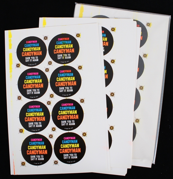 1992 Candyman 8"x13" Original Pinback Button Proof Sheets (Lot of 33)