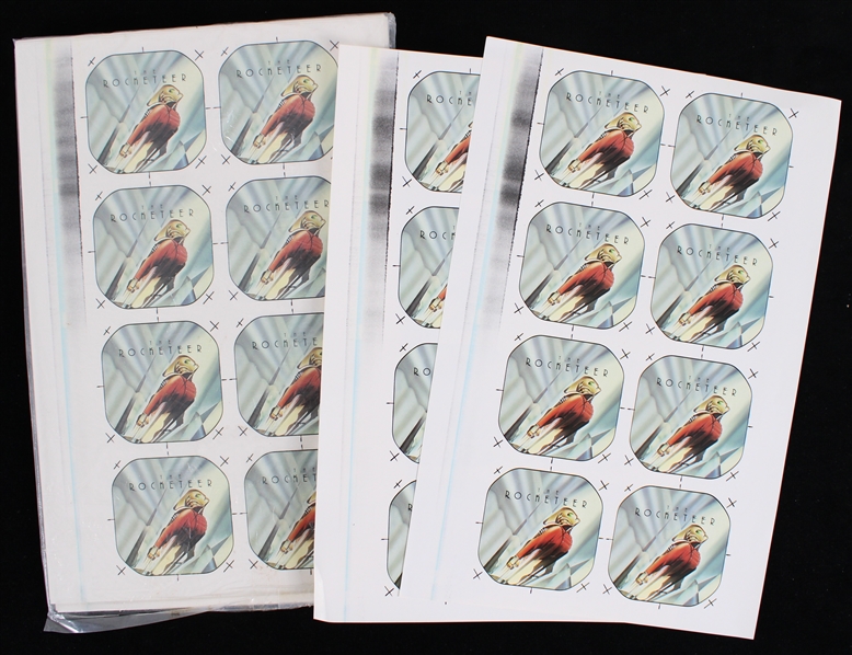 1991 Rocketeer 8"x13" Original Pinback Button Proof Sheets (Lot of25+)