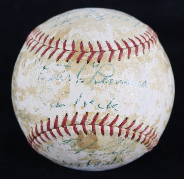 1956 Chicago Cubs Team Signed ONL Giles Baseball 