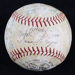 1956 Chicago Cubs Team Signed ONL Giles Baseball 