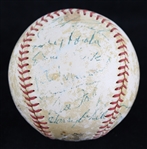 1956 Chicago Cubs Team Signed ONL Giles Baseball 