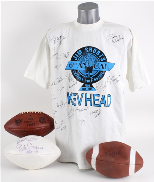 1980s-90s Chicago Bears Memorabilia Collection - Lot of 4 w/ Dick Butkus & Gale Sayers Dual Signed Football, Jim McMahon Signed Football & More (JSA)