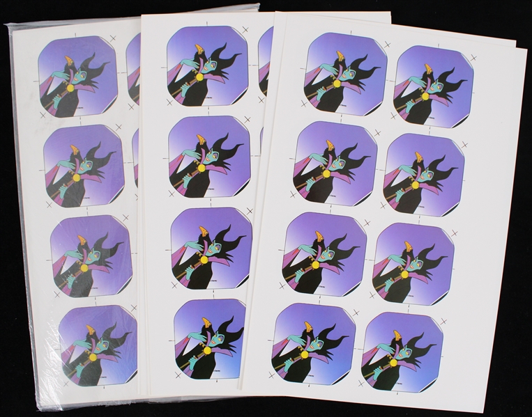 1990s Disney Maleficent 8"x13" Original Pinback Button Proof Sheets (Lot of 20)