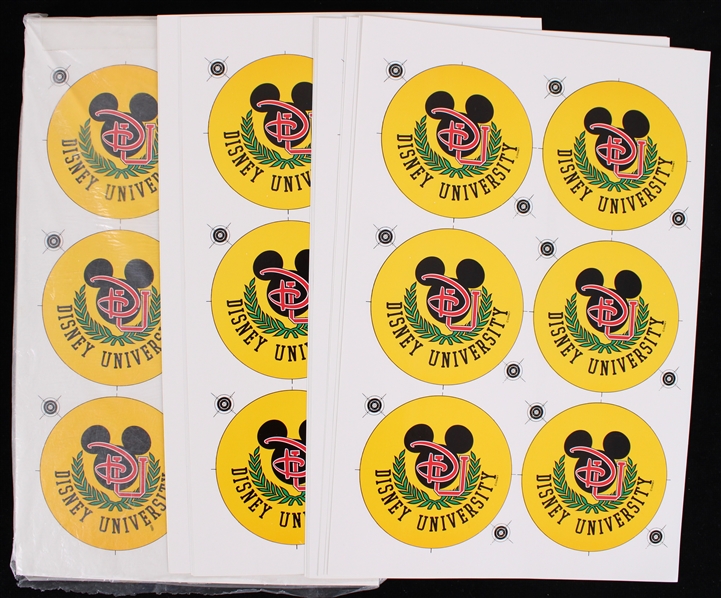 1990s Disney University 8"x13" Original Pinback Button Proof Sheets (Lot of 45+)