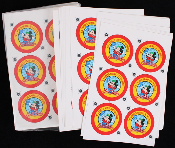 1990s Epcot Center 8"x13" Original Pinback Button Proof Sheets (Lot of 60+)