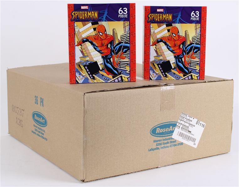 2004 Spiderman 63 Piece Sealed Puzzles w/ Original 22"x20"x9" Box