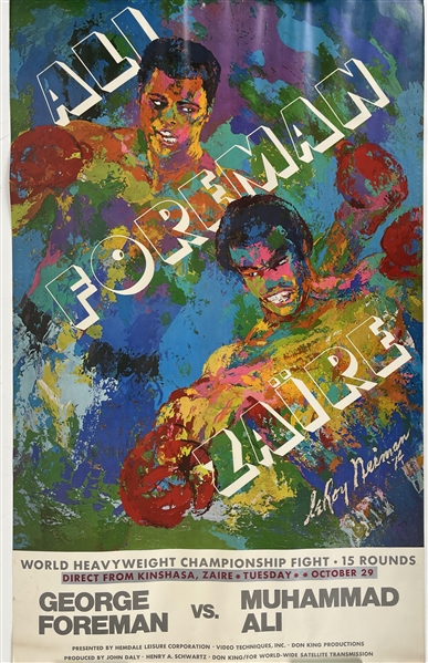 1974 Muhammad Ali vs George Foreman Zaire 23"x38" Poster (Near Mint)