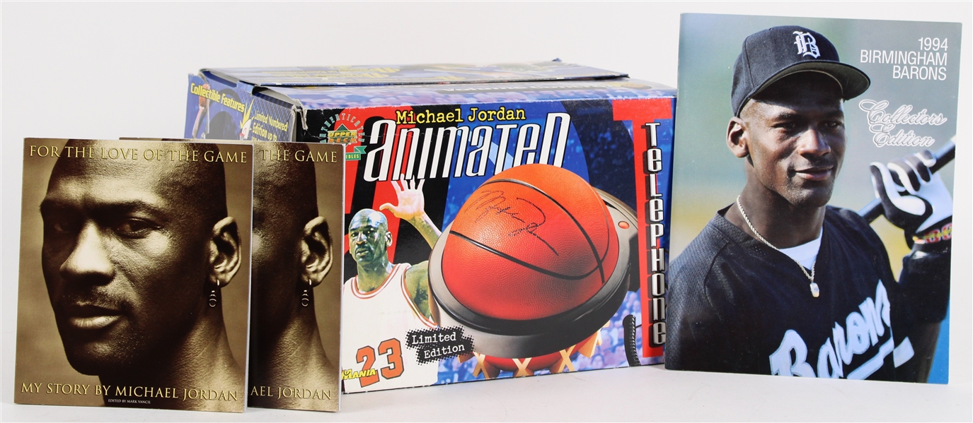 1990s Michael Jordan Animated Telephone and Books (Lot of 4)