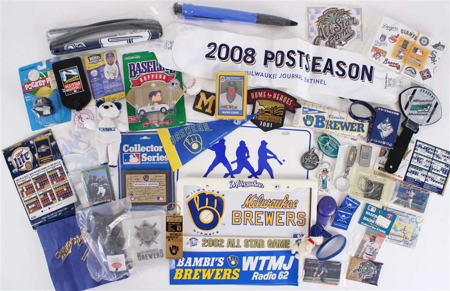 1970s-2010s Milwaukee Brewers Magnet Schedules, Key Chains, Napkins & more (Lot of 40+)
