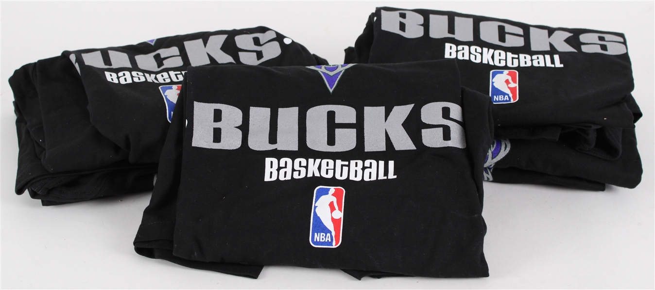 1990s Milwaukee Bucks Player Issued Pre Game Warm Up T-Shirts (Lot of 6)