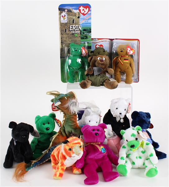 1997-2002 Beanie Babies Collection - Lot of 14 w/ Two Mint On Card McDonalds Bears
