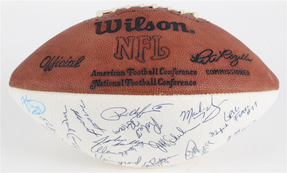 1986 Green Bay Packers Team Signed ONFL Rozelle Autograph Panel Football w/ 50 Signatures Including James Lofton, Tim Harris, Forrest Gregg & More